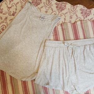 Better Together Heather Gray Pajama Short Set Women's Medium